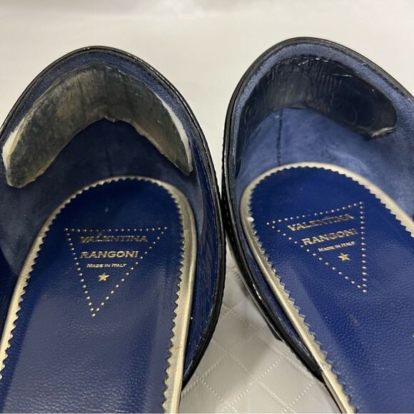 Valentina Rangoni Shimmery Glitter Black Pointed Toe Flats D’Orsay Size 8.5 - Picture 5 of 15